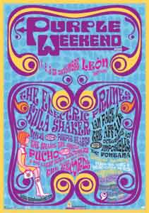Purple Weekend - cartel - The Shake - Trippin' the whole colourful world - Flor y Nata Records